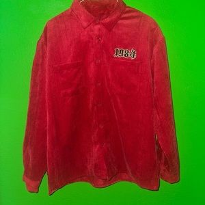 Vintage suade long sleeve button up